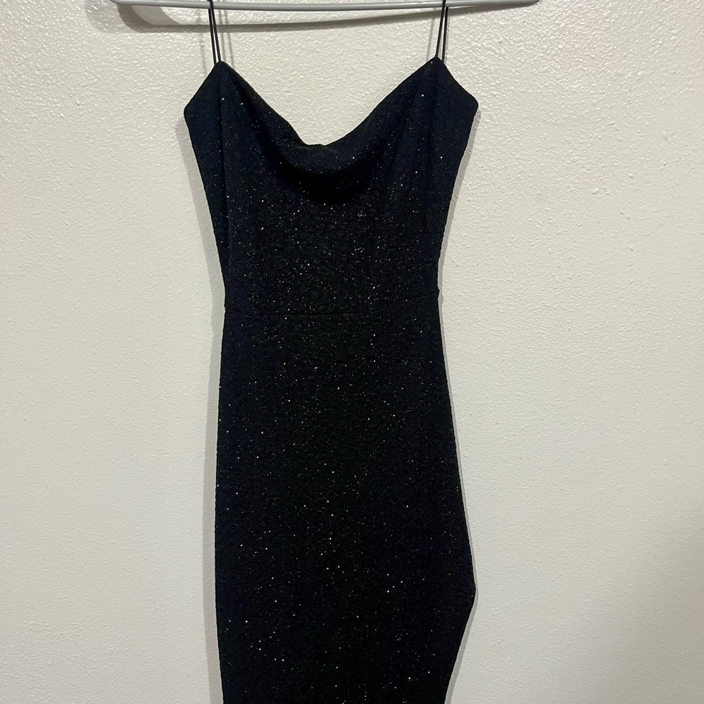 Elegant Black Glitter Dress
